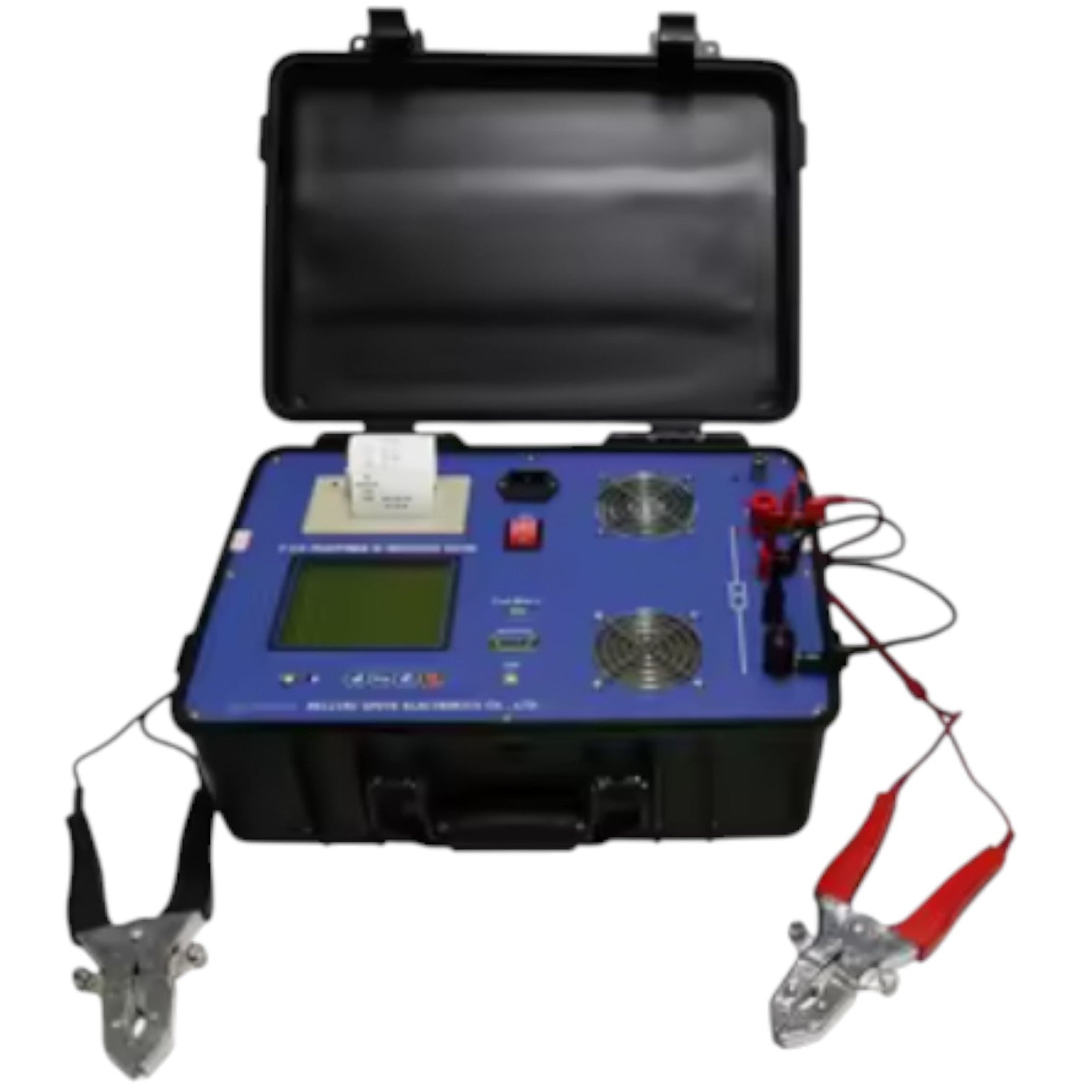 Portable electrical testing device with solar panel and leads on a white background UNI-T Digital Transformer Winding DC Resistance Tester UTG-T213 DC 28V 10mA to 20A Electx Electrical Supply