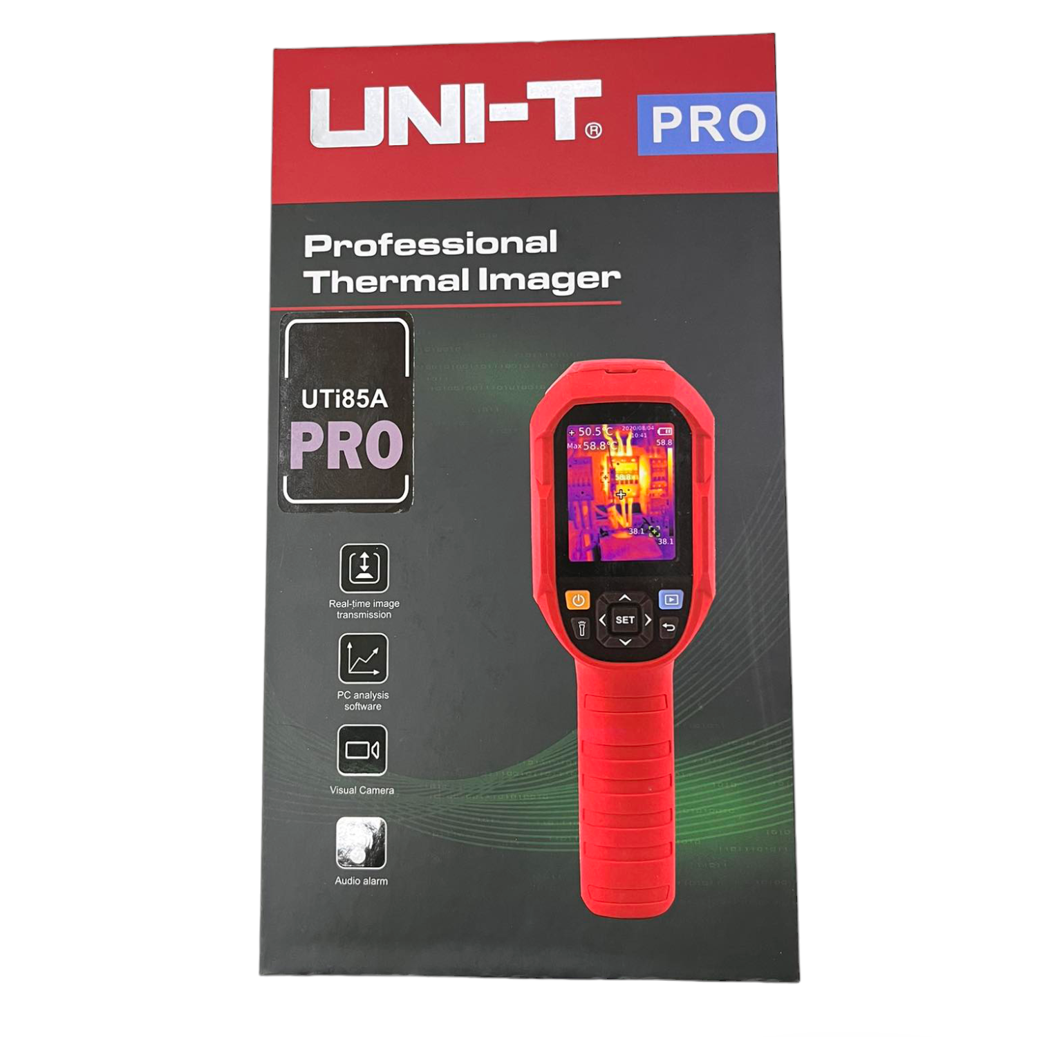 UNI-T Professional Thermal Imager UTi85A handheld scanner with red casing and thermal display UNI-T Professional Thermal Imager UTi85A Temperature Imaging Range Capacity-10℃~400℃ Electx Electrical Supply