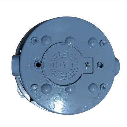 USA Round Meter Base electrical circuitry part in gray metal for secure meter installation