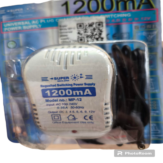 Super Universal Adaptor 1200mA Output 3V regulated switching power supply in clear packaging