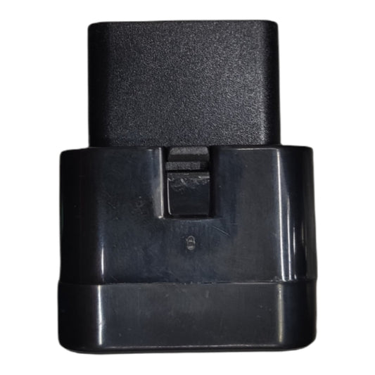 A black plastic automotive diagnostic connector plug, commonly used for OBD2 scanners, shown against a plain white background.