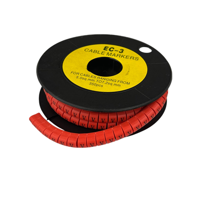 Grippes (V) Cable Marker Red 5.0mm to 7.2mm 350pcs