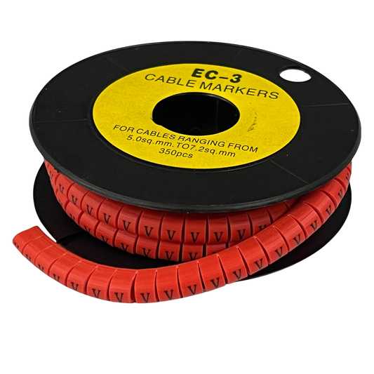 Grippes (V) Cable Marker Red 5.0mm to 7.2mm 350pcs