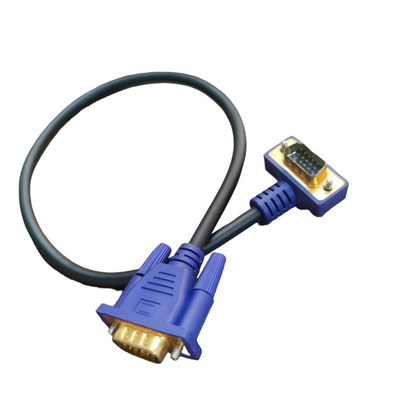 Grippes VGA Cable Male to Male with blue connectors and black cable for video signal connection