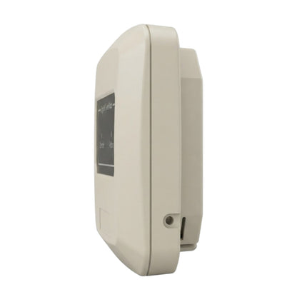 A beige plastic electronic control module or thermostat shown from a side profile view against a plain white background.