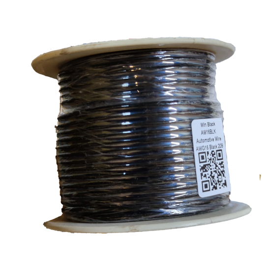 Win AWG 16 auto wire transparent insulation spool with black automotive wire neatly wound