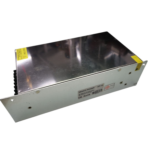 Metal power supply unit on a white background