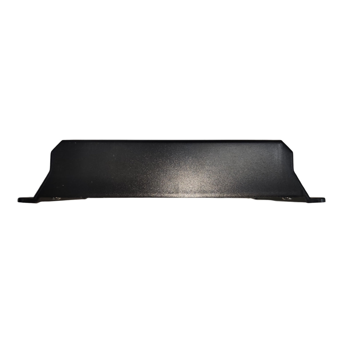 A black metal vehicle bumper guard or skid plate shown from a front-facing perspective against a plain white background.