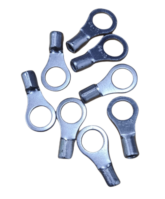 Local Terminal Lugs Ring Type Without Insulation 8mm (4Pcs + 4Pcs Free) , Ring Terminal Lugs,  Round Terminal Lugs