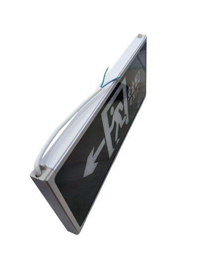 LED Exit Sign Green Left Arrow 3W 220V Running Man Glass GB17945-2000 (C)SF