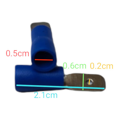 Local Terminal Lugs Connector Type for 3.5mm Wire 6mm with Insulation Head Male and Female, Spade Connector 6mm Male and Female, Terminal Spade Connector, Spade Terminal