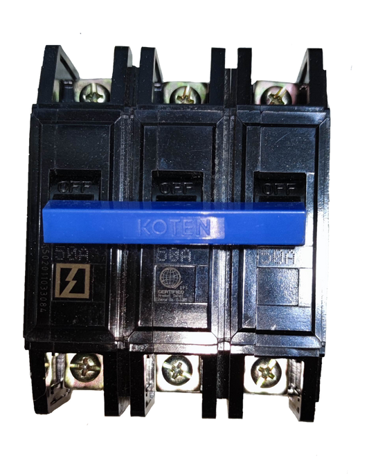 Koten 50A Circuit Breaker Bolt On 3 Phase 3 Pole 50A Circuit Breaker Bolt on 3 Pole 220V 10KAIC