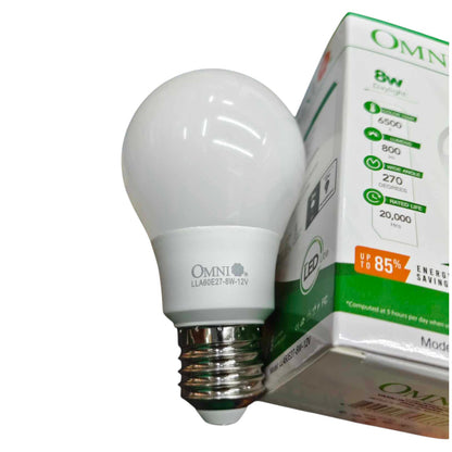 Omni 8W LED Bulb E27 12V DC ( Need Battery to Operate) LLA60E27-8W-12V