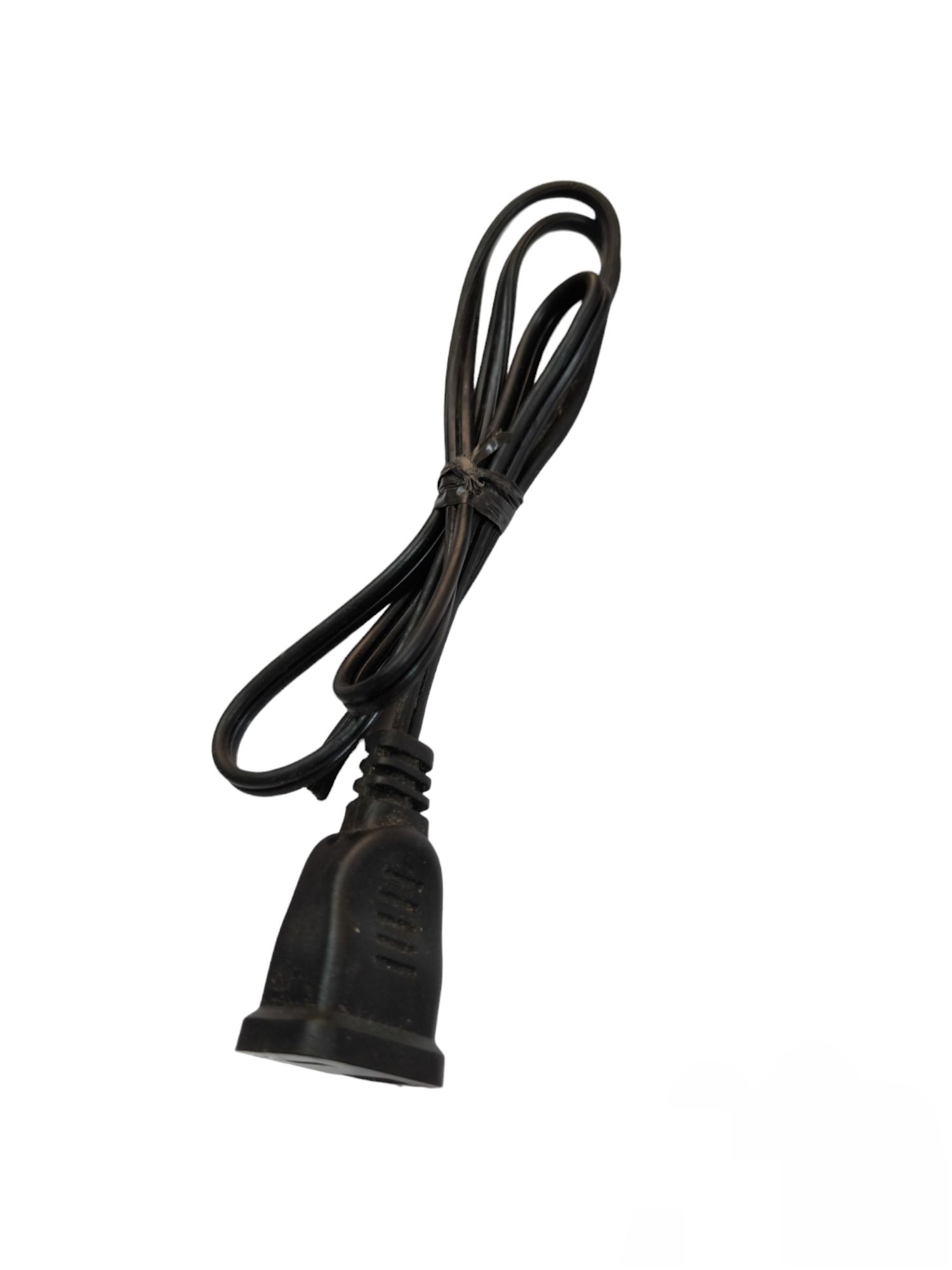 Black AC Cord 1 Meters Flat Outlet AWG 18 wire with flat plug and flexible cable