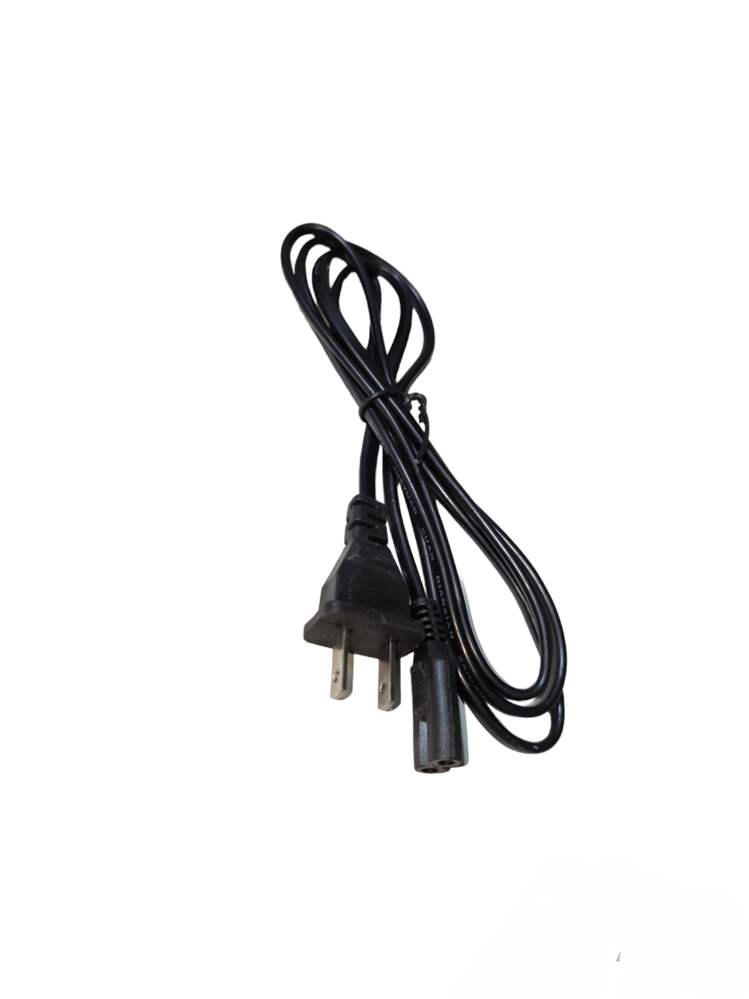 Black AC Cord Sony Cord 0.30mm with two-prong plug and female connector for electronic devices