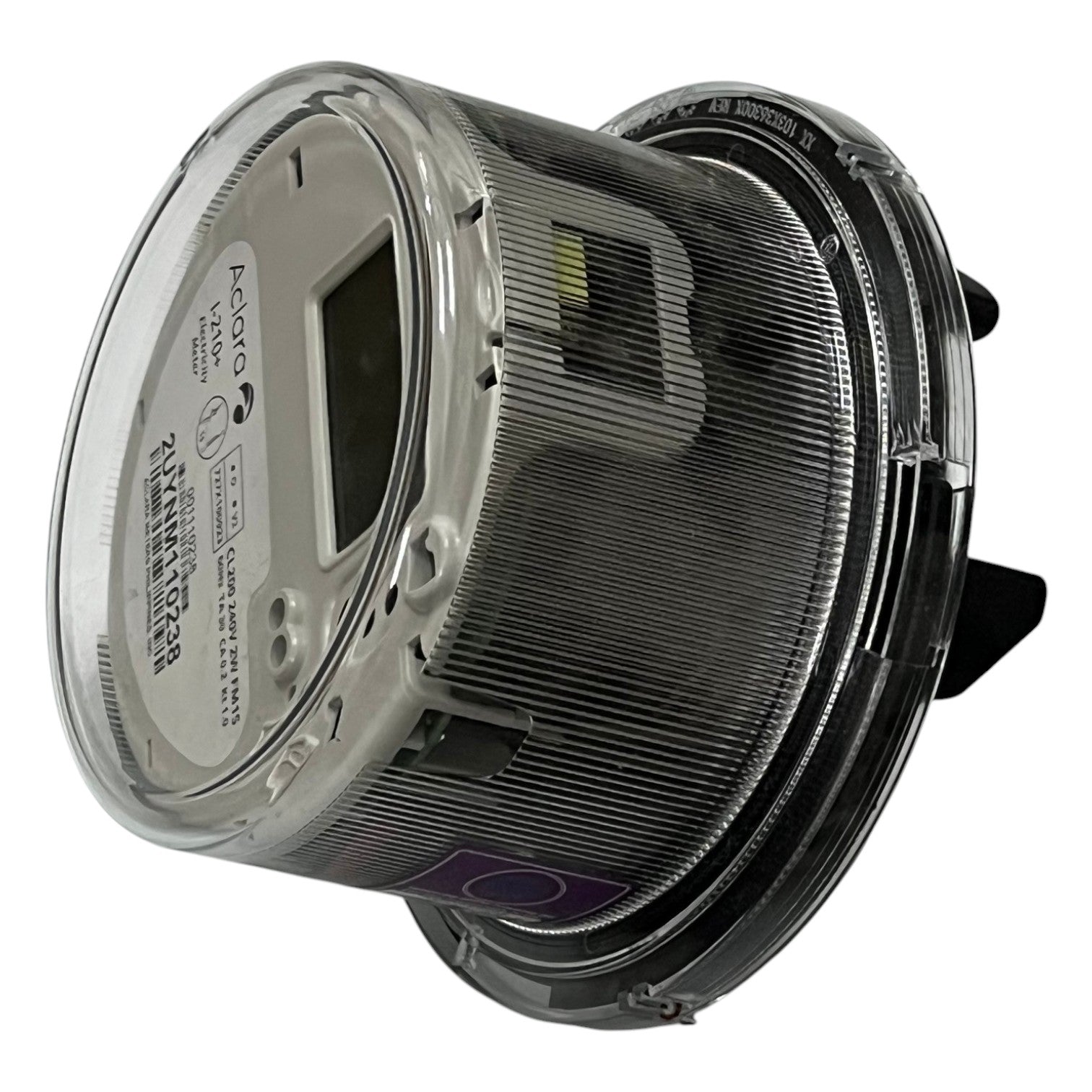 Car headlight with clear cover on a white background Aclara KV2C FM3S KWH Electric Meter CT Rated Single Phase 2 Wire 120V to 480VAC 5 Jaws Electx Electrical Supply