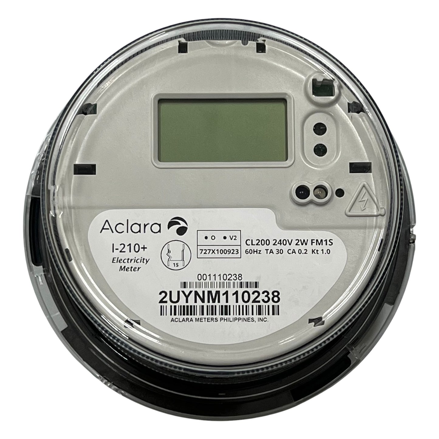Aclara electricity meter on a white background