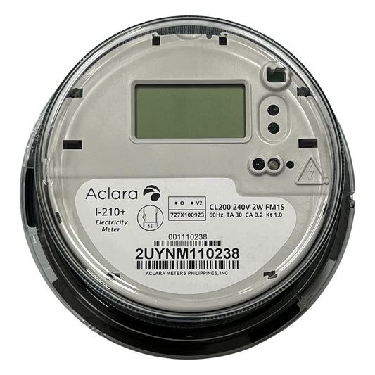 Aclara electricity meter on a white background
