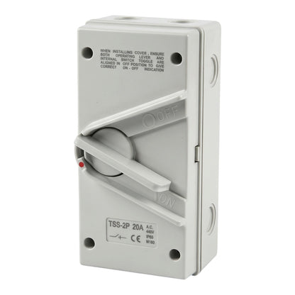 Surer 20A 2Pole Weather Proof Isolator Switch 440V IP65 No.2980