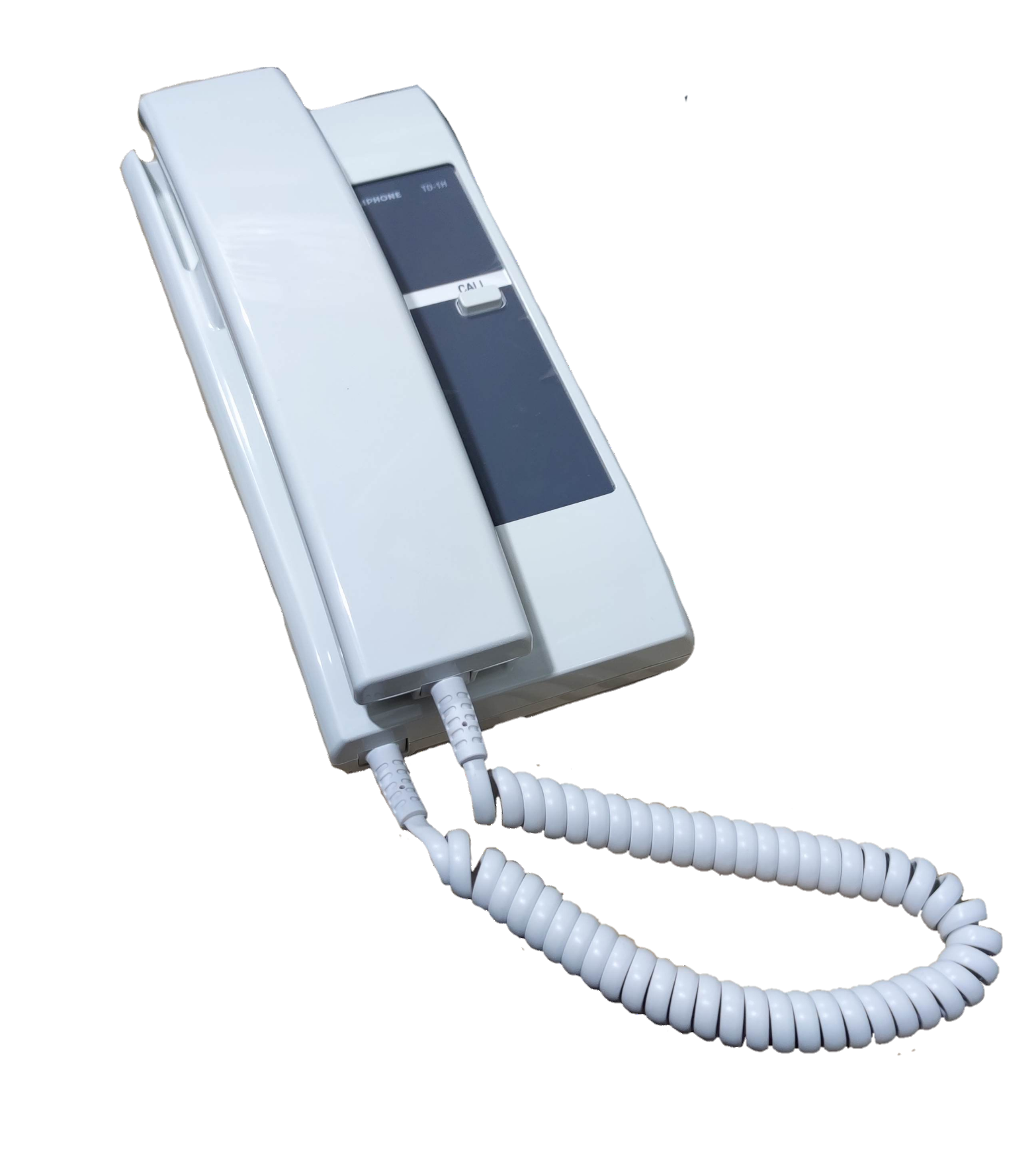 Aiphone 3 station intercom system white wall-mounted handset with coiled cord for secure communication