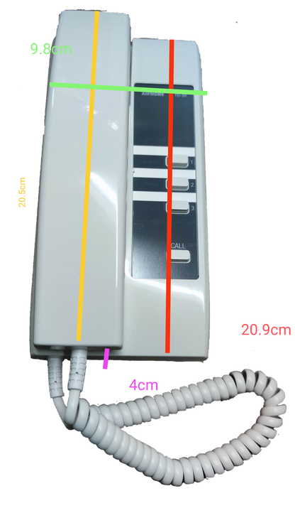 Aiphone intercom system wall-mounted phone unit with coiled cord and multiple buttons