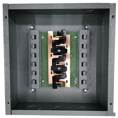 America 3X3 Panel Board 6 Holes Distribution Panel for 2 Pole Plug in Circuit Breaker 4 Branches