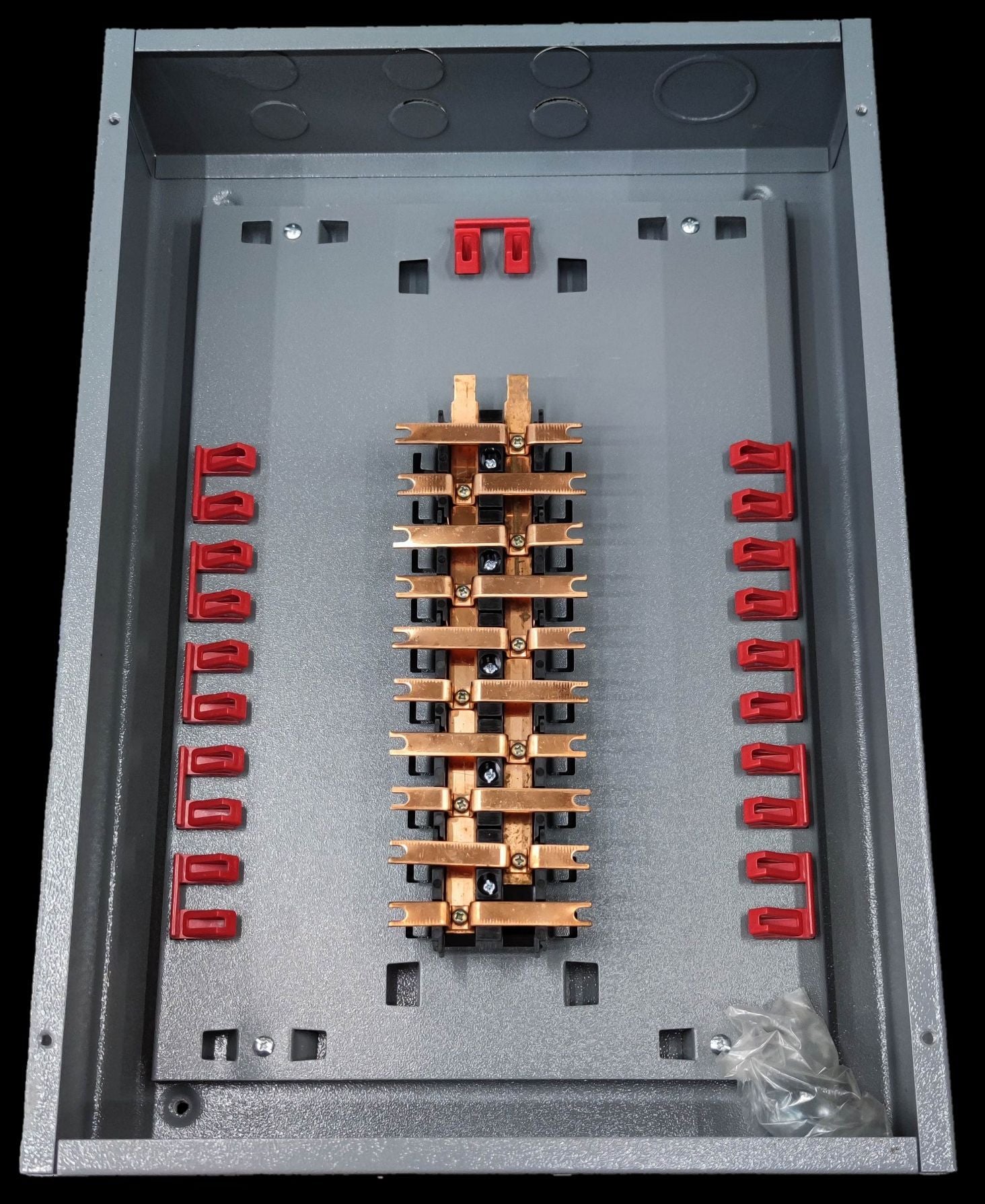 Center Main 2 Pole 10 Branches 2 Pole electrical panel with red connectors by Electx Electrical Supply