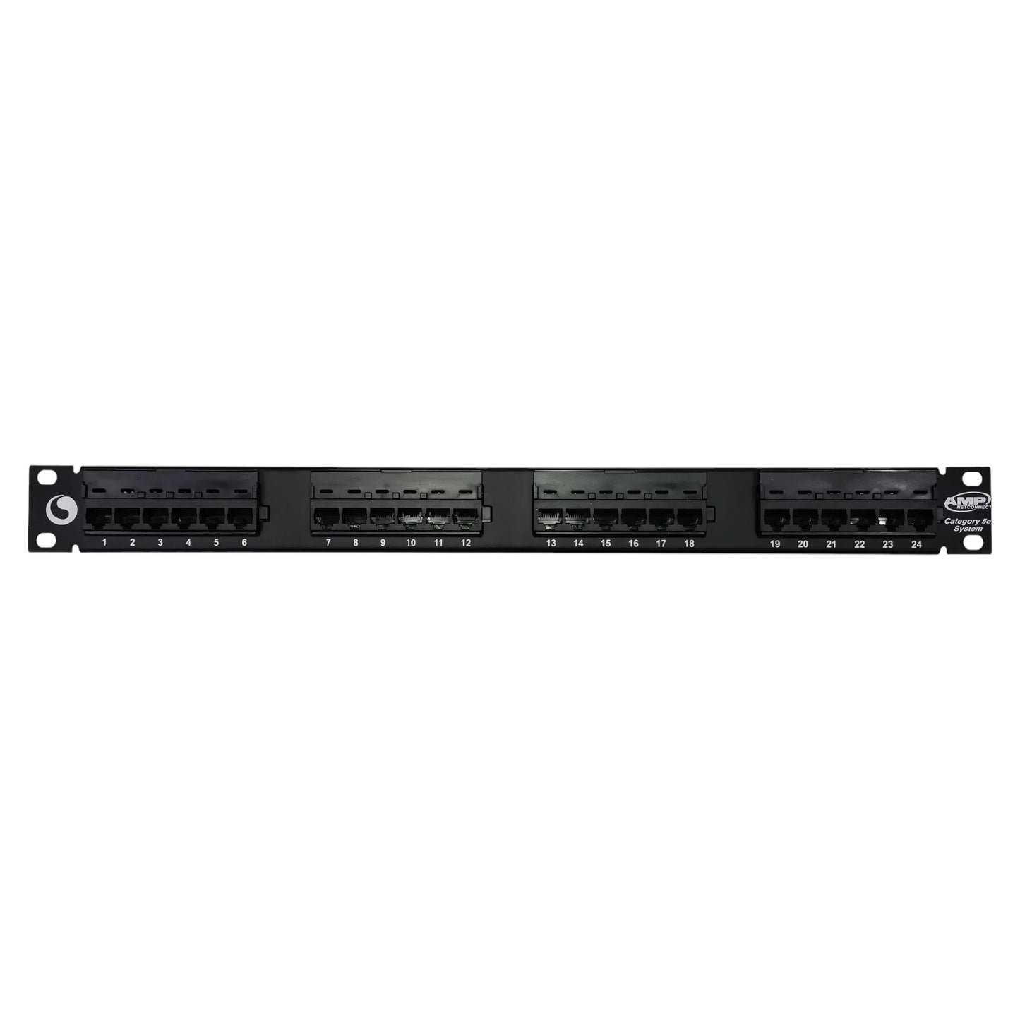 AMP CAT5E patch panel 24 port for organized network cable management and efficient connectivity