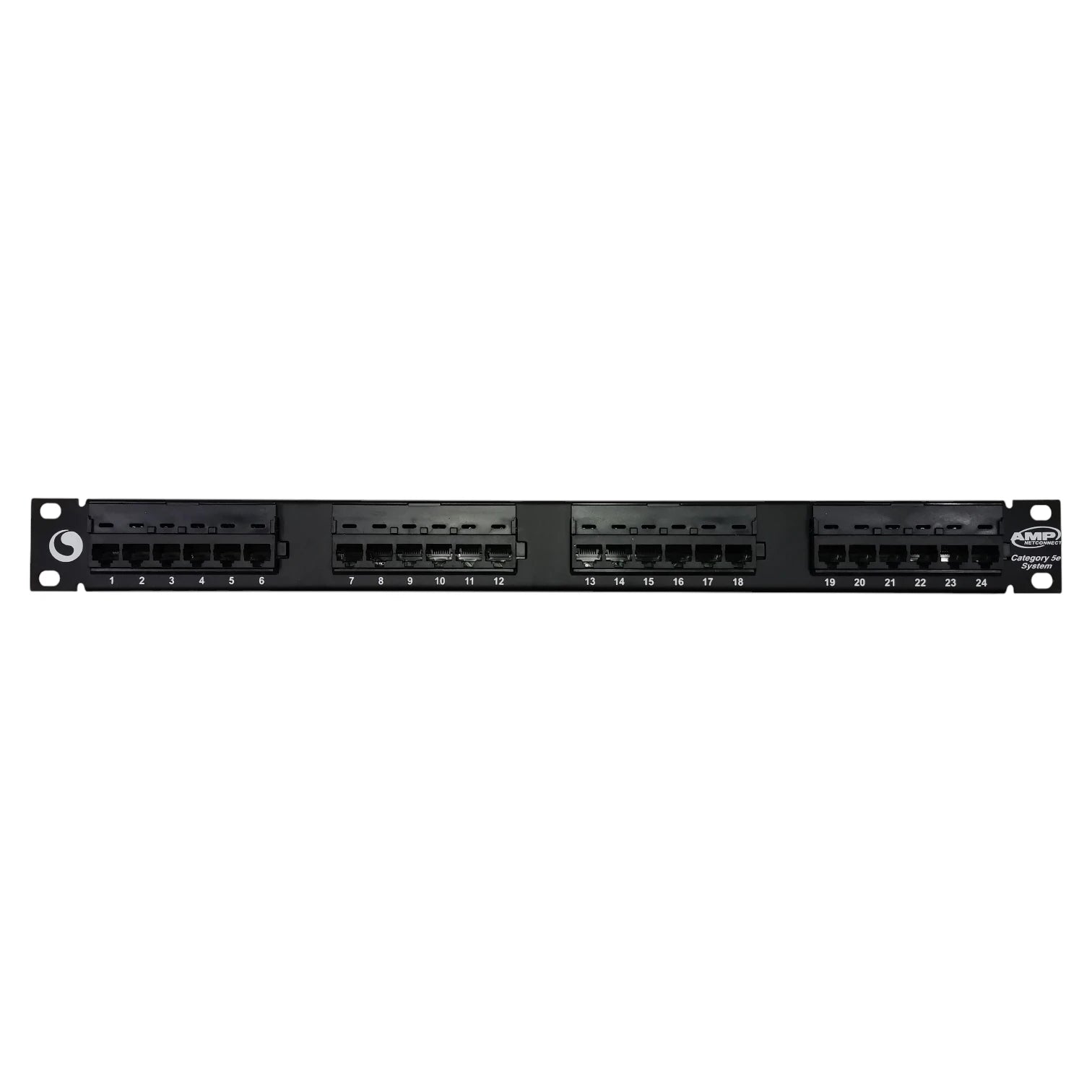 AMP CAT5E patch panel 24 port for organized network cable management and efficient connectivity