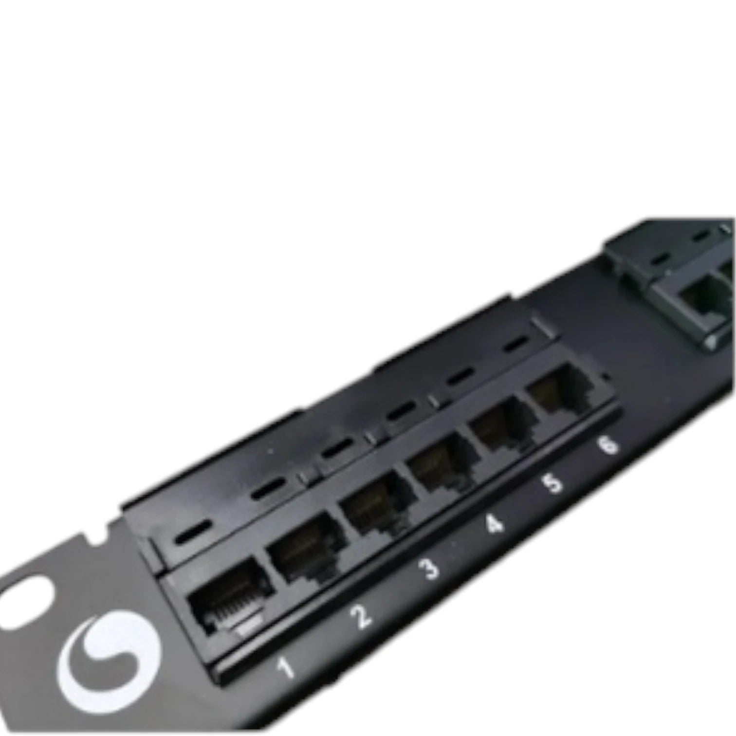 AMP CAT5E patch panel 24 port in black with numbered ports for easy cable management