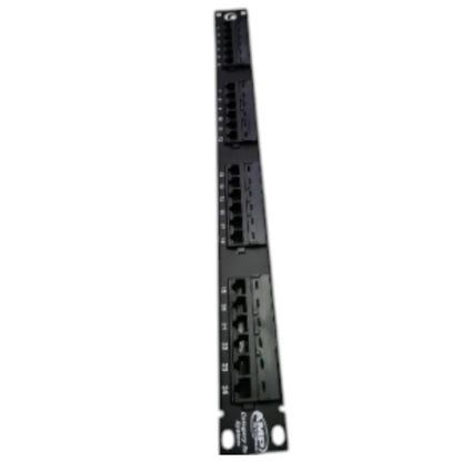 AMP CAT5E patch panel 24 port with multiple connection slots for organized network cabling