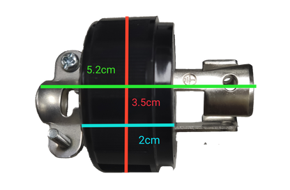 Panasonic anasonic 15A Twist Lock Plug showing measurements of its locking and connection components