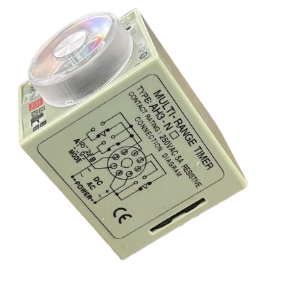Anly AH3NB Analogue Timer Relay 220V with Multi-Range Settings and Easy Connection Diagram