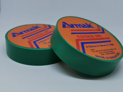 Armak colored electrical tape 16 yards in green for electrical trade tools and testers