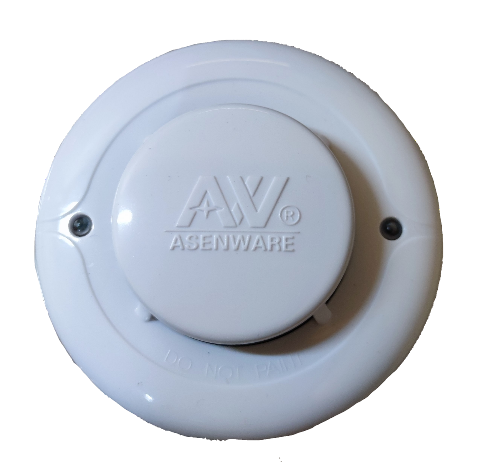 Asenware 24V smoke detector white round fire alarm with logo and mounting screws