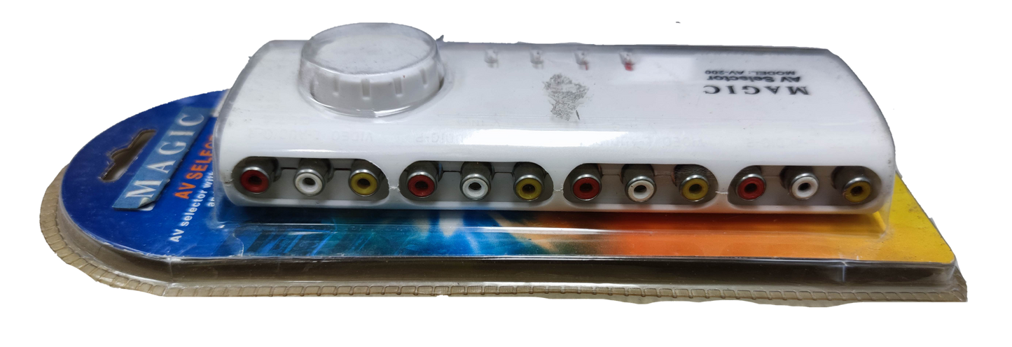 Magic audio video selector switch with multiple input and output ports for versatile connectivity