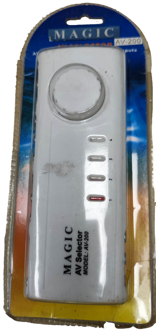 Magic audio video selector switch with rotary knob and multiple input options for AV devices