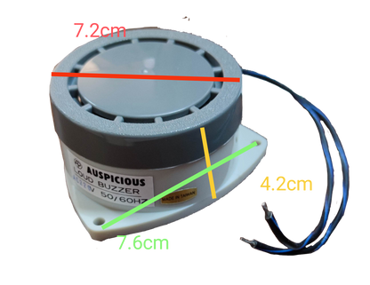 Auspicious 220V panel buzzer for door chimes with wiring and compact round design