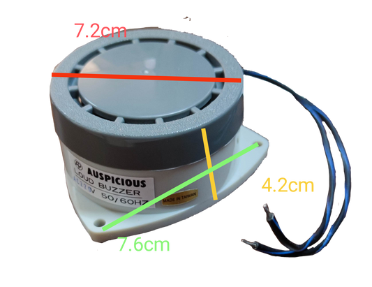 Auspicious 220V panel buzzer for door chimes with wiring and compact round design