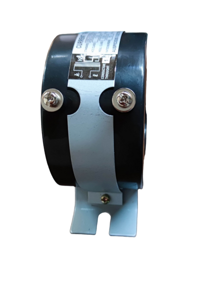 690V AC donut type current transformer by Auspicious with black and gray casing and mounting bracket