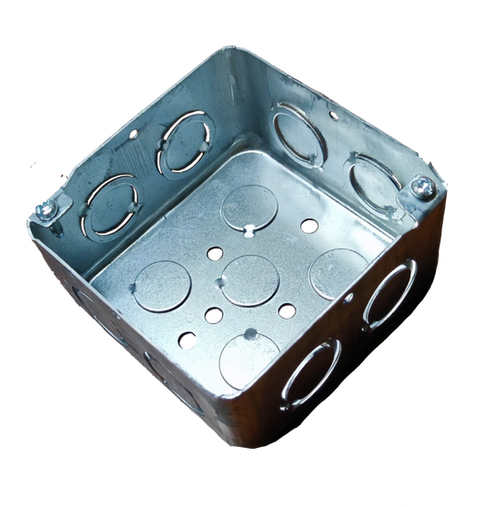 Royu 4x4 Junction Box Metal AWG 18 REMUB03A, 4x4 Square Box 1mm Thickness ( 4" x 4" x 2" - 1/8")