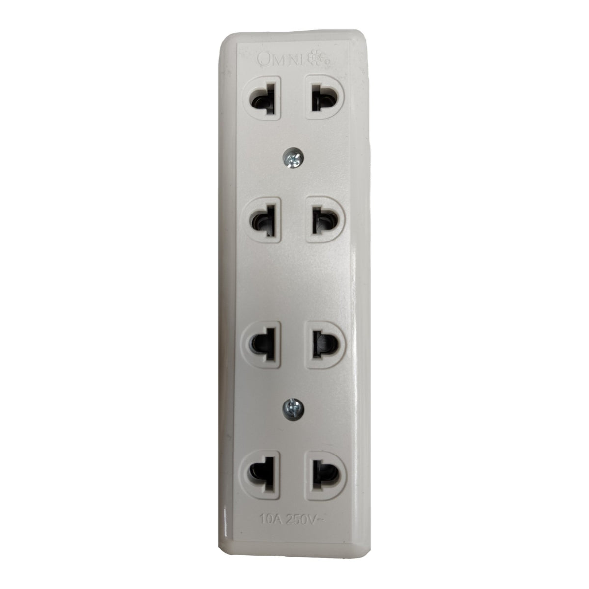 Omni  4 Gang Flat Pin and Round Extension Outlet Surface Type Outlet  WSO-004