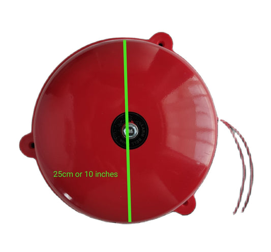 Grippes 10" Round Bell 24V AC, Fire Alarm Bell 10" 250mm  , 10" Red Round Bell  24V Round Bell 250mm Round Bell