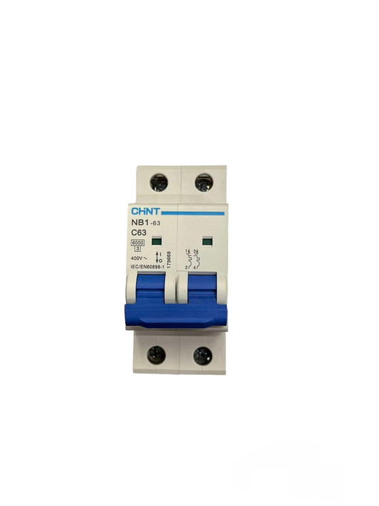 Chint 63A 2Pole 6KAIC 220V with indicator Miniature Circuit Breaker NB1-63 2P C63 6KADB