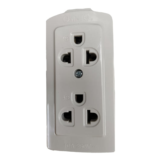 Omni 2 Gang Extension Universal Outlet with Ground 2 Gang, Surface Type Outlet with Ground WSG-002