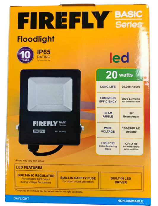Firefly LED Floodlight 220V Daylight 20W LED Flood Light Basic Series Daylight 220V
