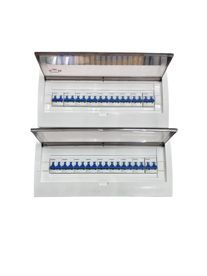Panel Board 63A 2 Pole Main Miniature Circuit Breaker with 17 Branches 2 Pole  Miniature Circuit Breaker 32 Ways Surface Type Panel Box ZY with 17 Bus Bar 2 Pole (Panasonic Breakers)