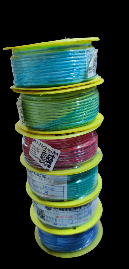 Philflex Auto Wire AWG 14 ( 2.0 mm), Automotive Wire #14 (2.0 mm) Yellow
