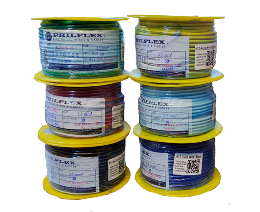 Philflex Autowire AWG 12 ( 3.5 mm), Automotive Wire #12 (3.5 mm) Yellow