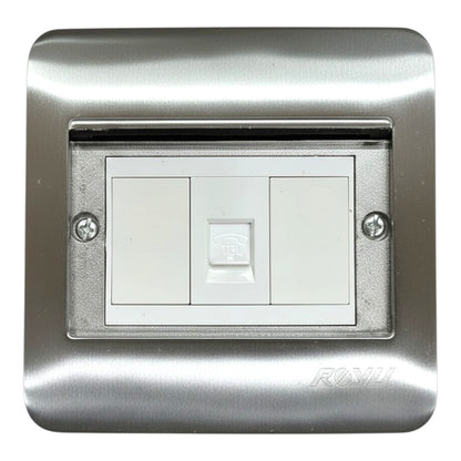 Royu Floor Outlet 1 Gang Telephone Outlet Available in Gold and Chrome